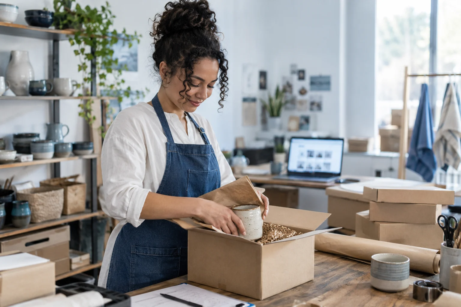 Illustrative ecommerce order preparation in a product studio