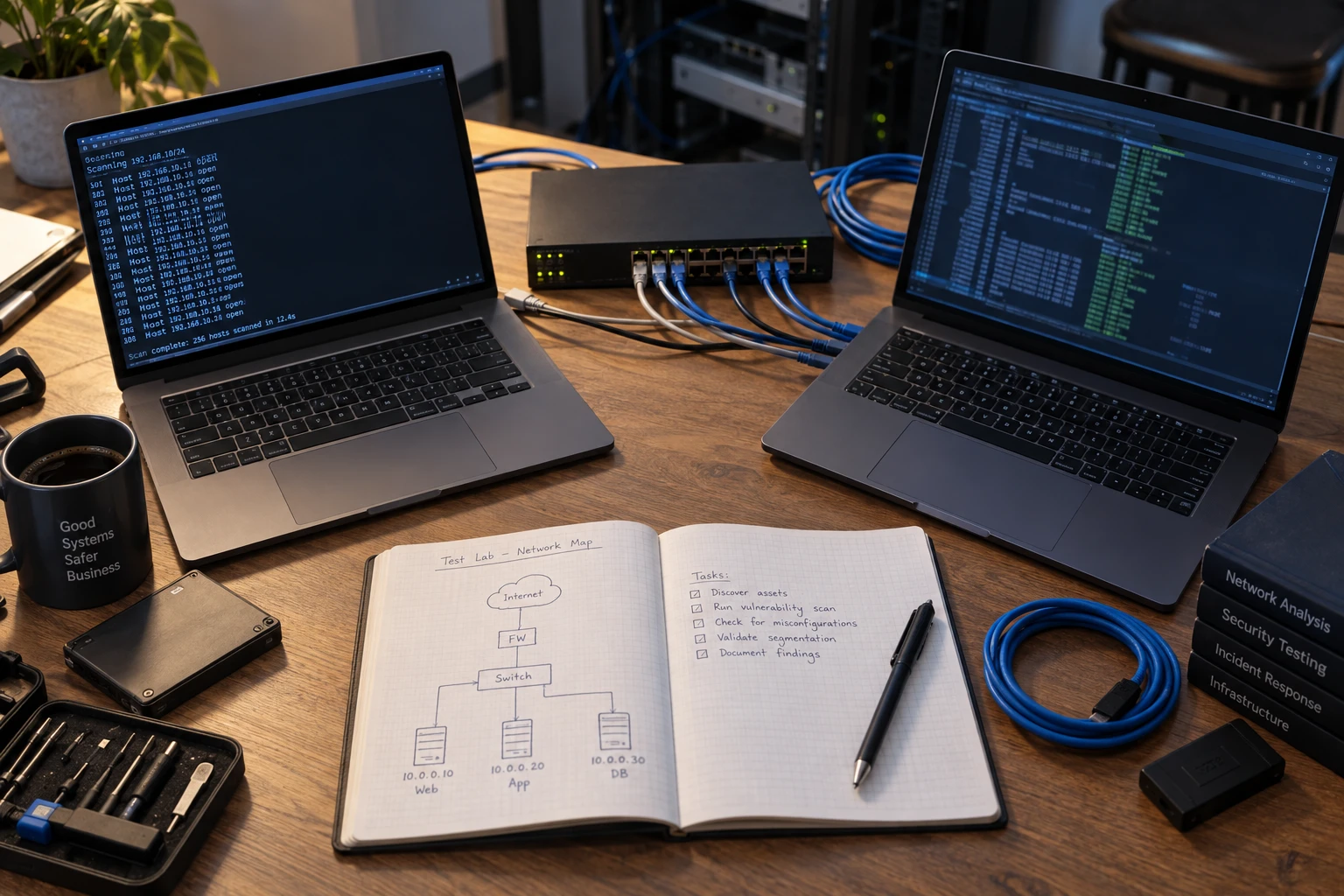 Illustrative network security testing equipment