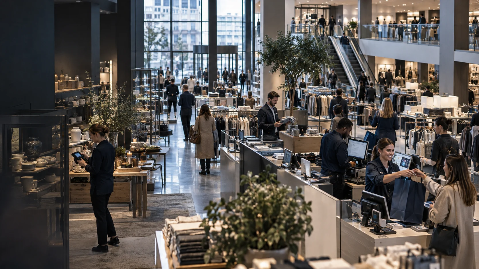 POS and workplace technology supporting a busy retail store