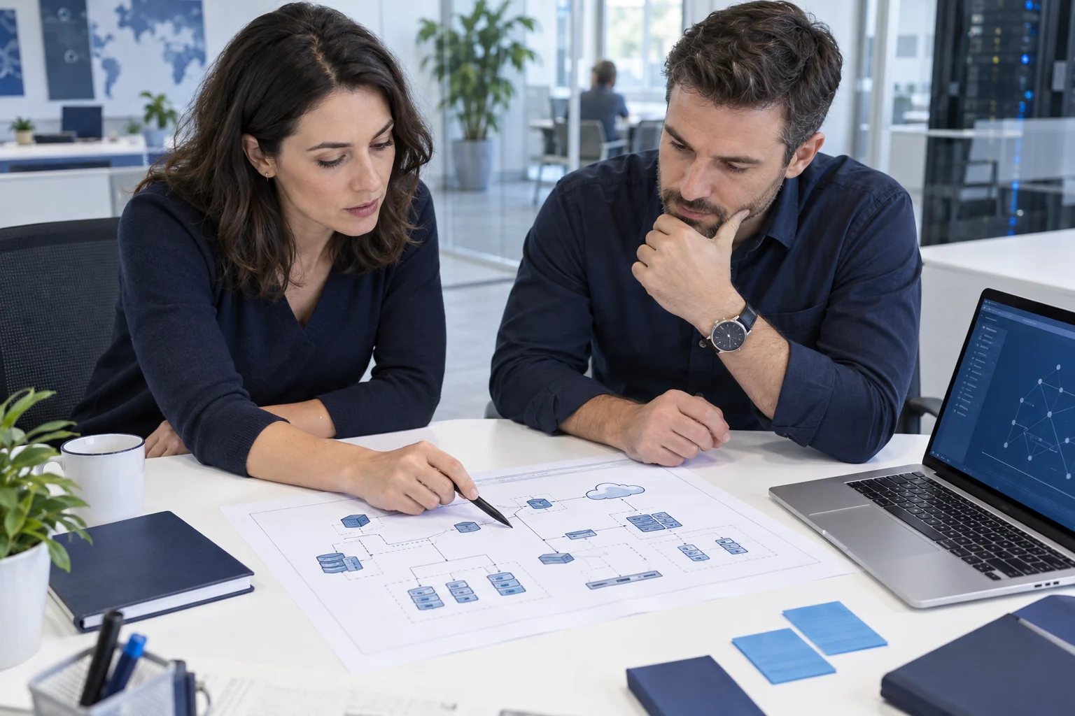 IT specialists working through a security response plan